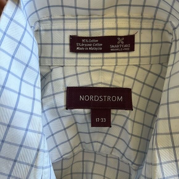 Nordstrom long sleeve button striped dress shirt Sz-17-33 - Picture 5 of 10